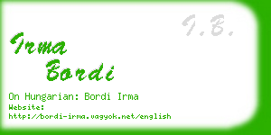 irma bordi business card